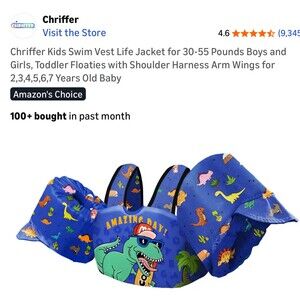 New Chriffer Kids Toddler Floaties Life Jacket Vest 30-55 lbs